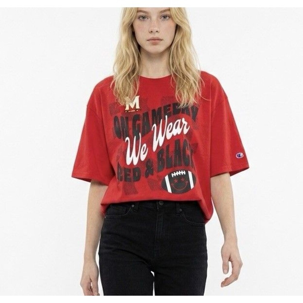 Maryland Terrapins Football Game Day Red Short Sleeve T-Shirt Women’s XL